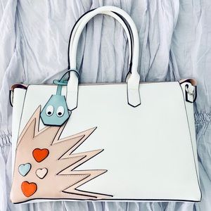 💥 ASOS White, Blue, Red & Pink Hearts Handbag